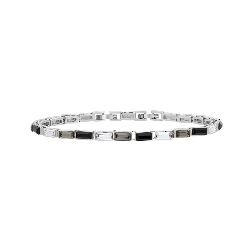Emerald Cut Crystal Bracelet In Black Diamond And Jet sold by Zulily