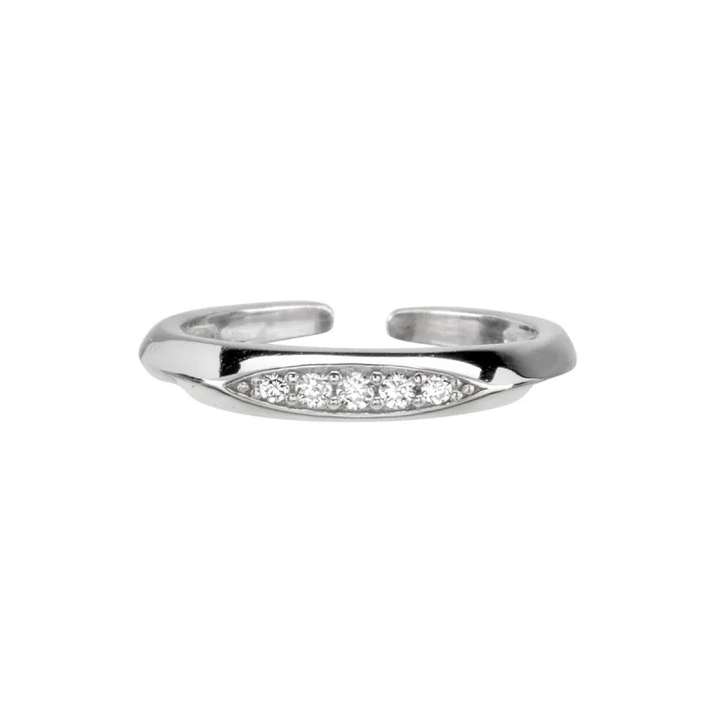 Sterling Silver & Cubic Zirconia Cat Eye Toe Ring sold by Zulily