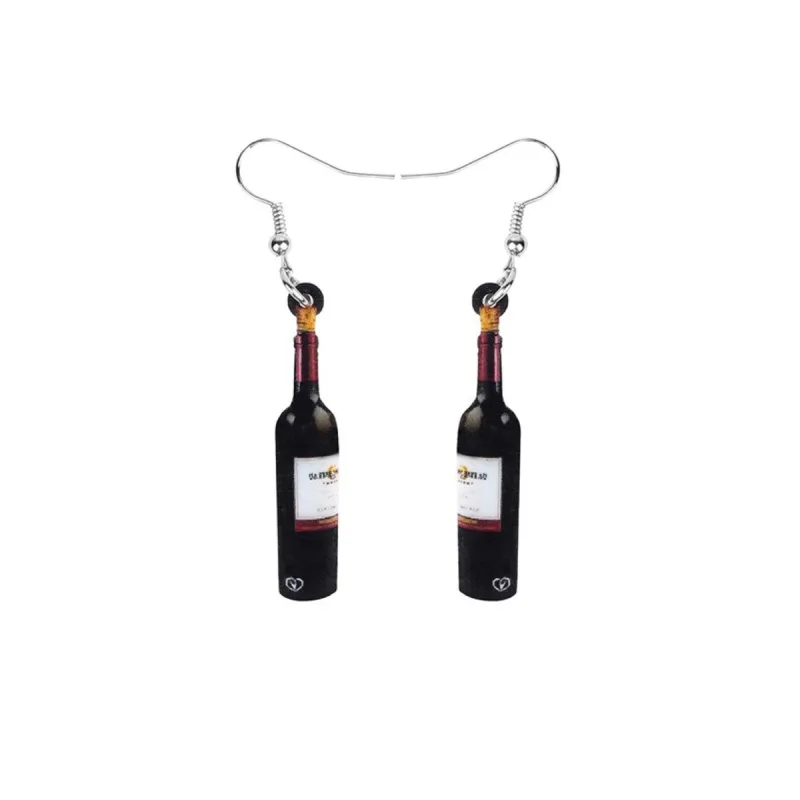 Red Wine Bottle Drop Earrings sold by Zulily