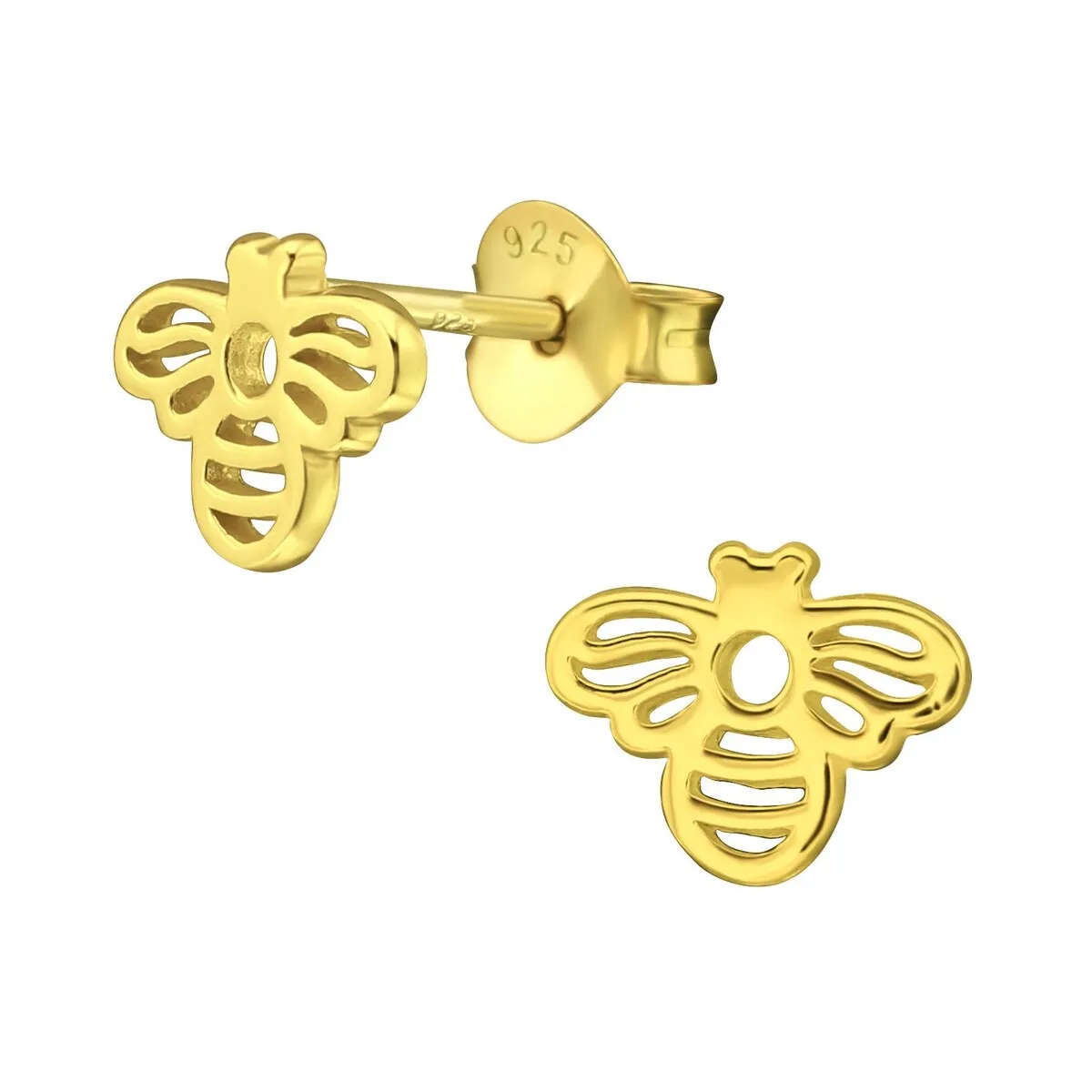 24kt Plated Sterling Silver Bee Stud Earrings sold by Zulily