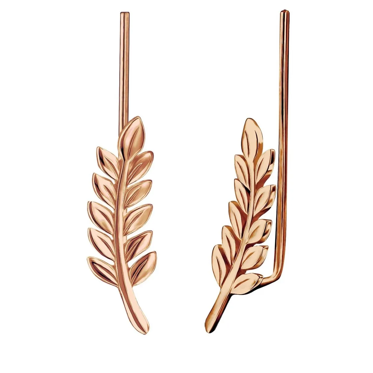 Rose Gold-Plated Sterling Silver Leaf Branch Ear Climbers sold by Zulily