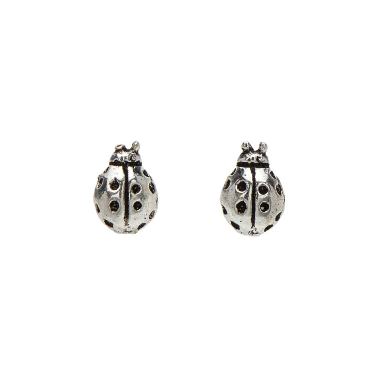 Oxidized Sterling Silver Ladybug Stud Earrings sold by Zulily