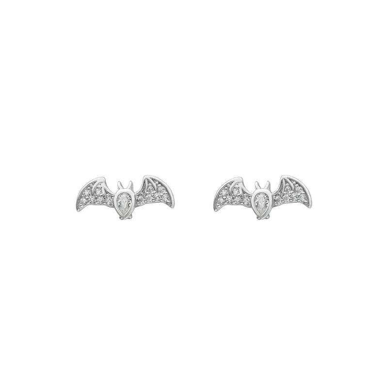 Sterling Silver Cubic Zirconia Bat Stud Earrings sold by Zulily