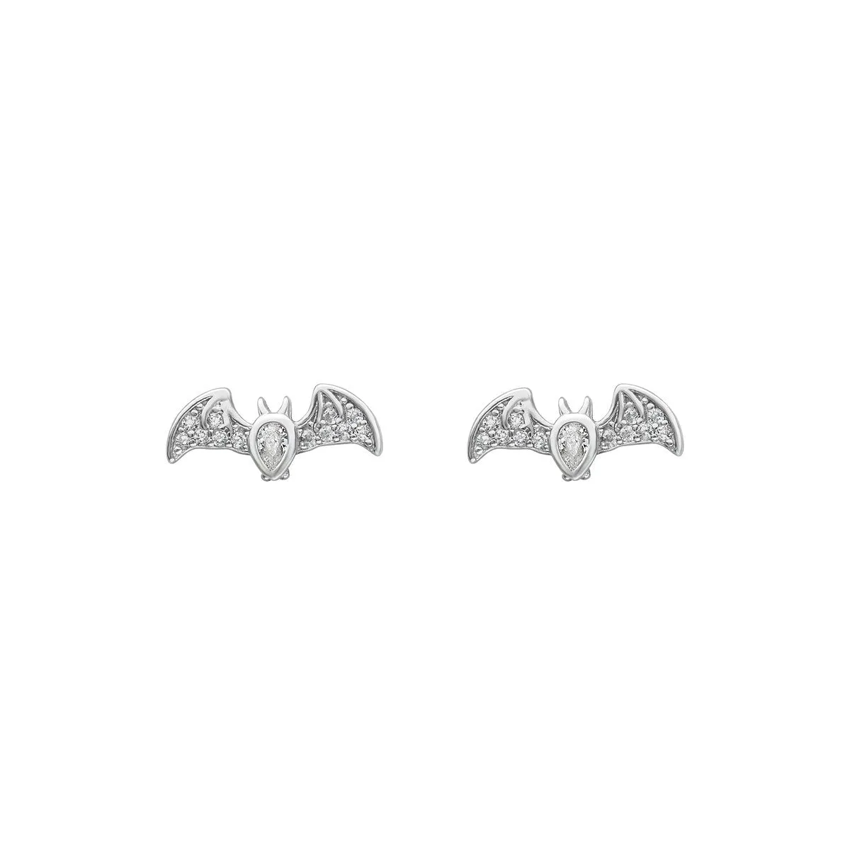 Sterling Silver Cubic Zirconia Bat Stud Earrings sold by Zulily