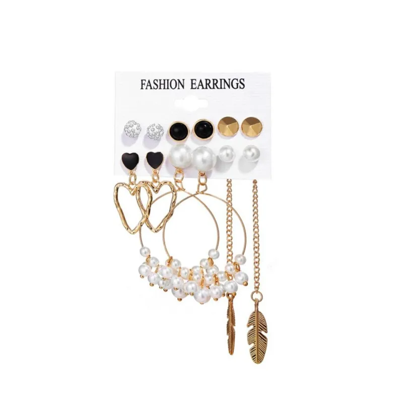 Goldtone & Imitation Pearl Stud And Drop Earring Set sold by Zulily