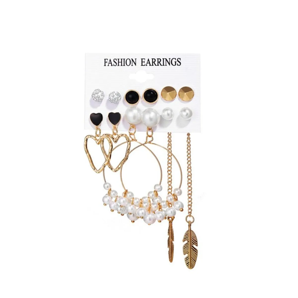 Goldtone & Imitation Pearl Stud And Drop Earring Set sold by Zulily