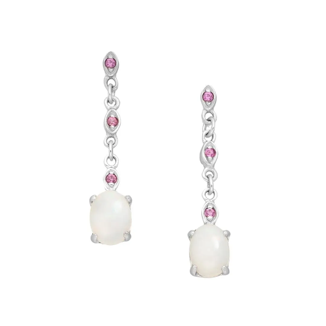Sterling Silver & Cubic Zirconia Drop Earrings with Moonstone sold by Zulily