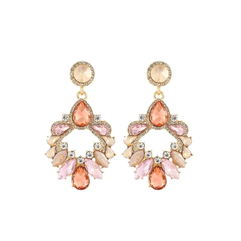 Champagne, Pink & Coral Crystal Chandelier Drop Earrings sold by Zulily