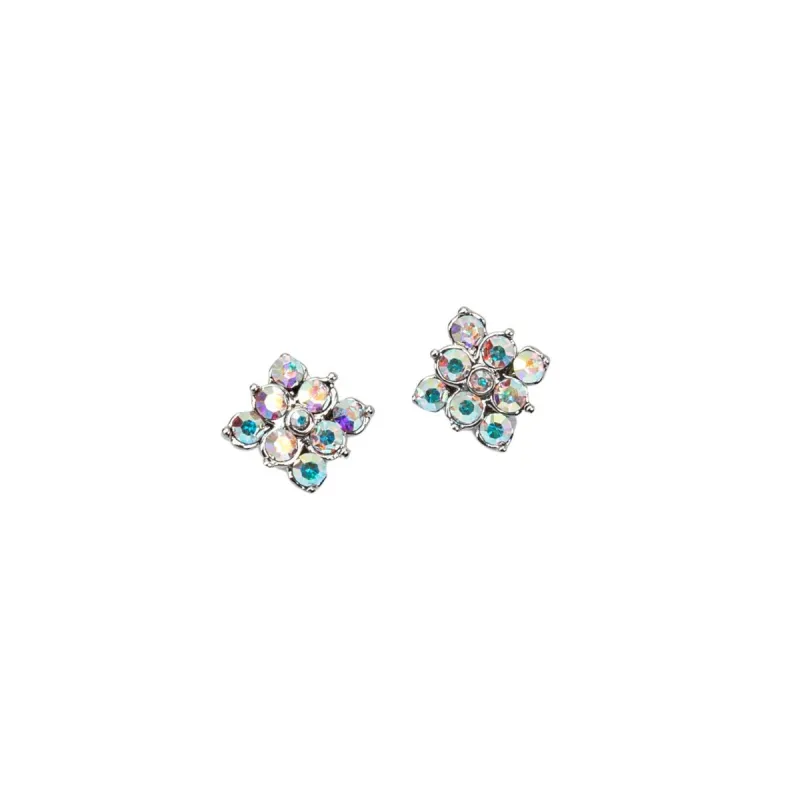 Aurora Borealis Crystal Floral Stud Earrings sold by Zulily