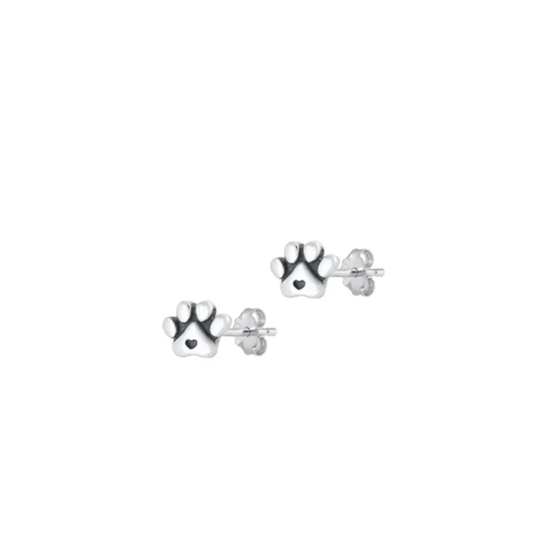 Sterling Silver Mini Heart Paw Stud Earrings sold by Zulily