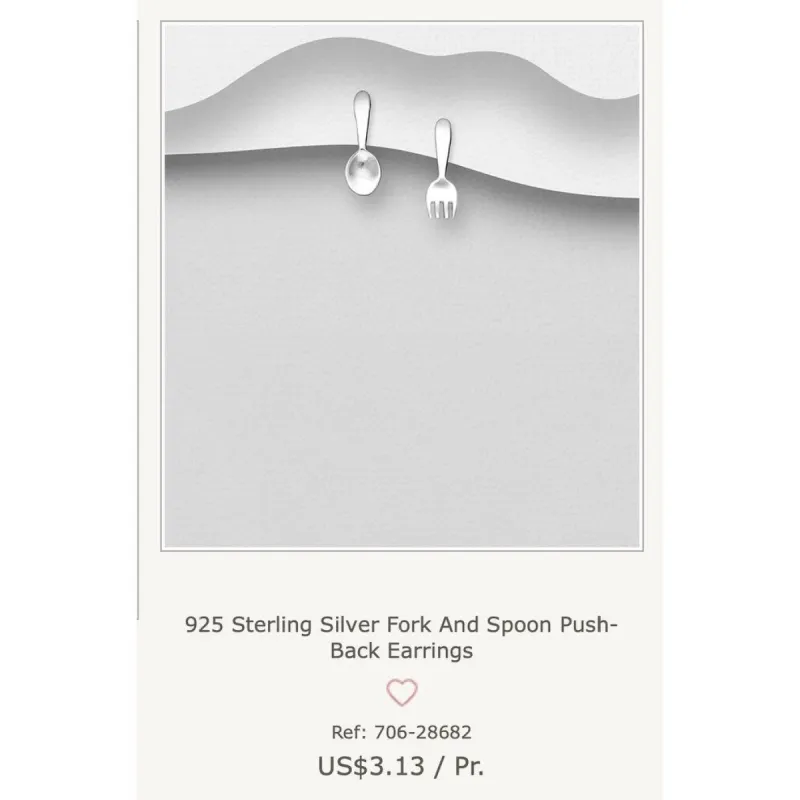Sterling Silver Spoon Fork Stud Earrings sold by Zulily