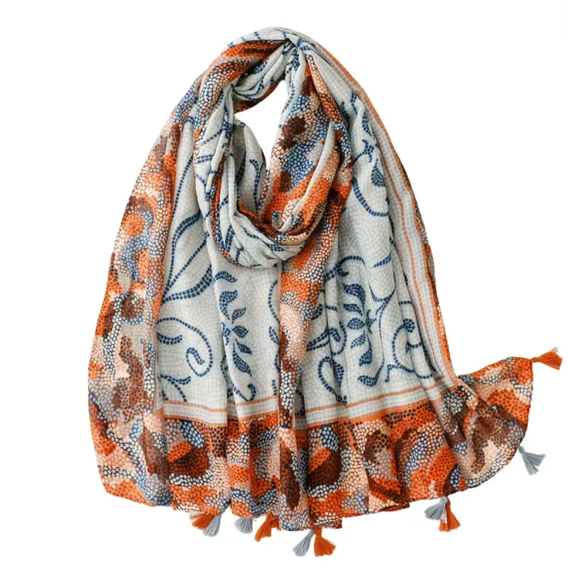Blue and Orange Terrazzo Scarf sold by Zulily