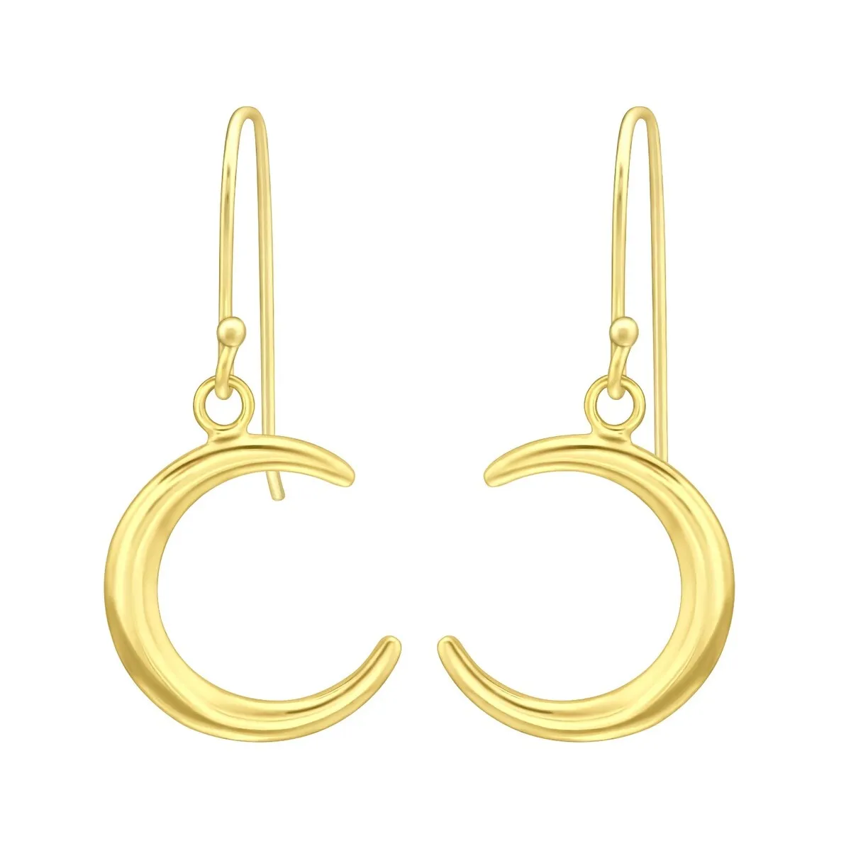 Sterling Silver 18k Gold-Plated Crescent Moon Drop Earrings sold by Zulily
