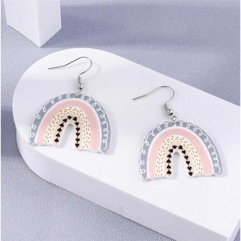 Muted Pink & Blue Rainbow Drop Earrings sold by Zulily