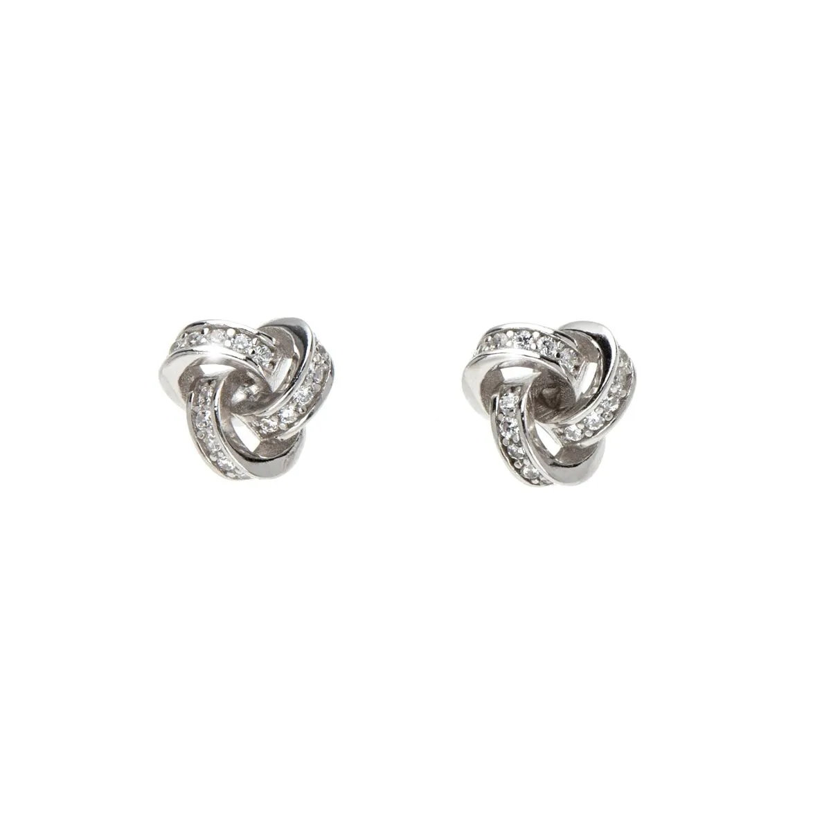 Sterling Silver Cubic Zirconia Knot Stud Earrings sold by Zulily