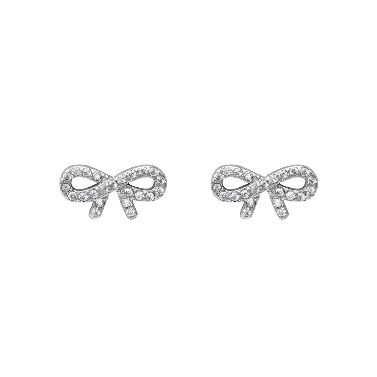 Sterling Silver & Cubic Zirconia Bow Stud Earrings sold by Zulily