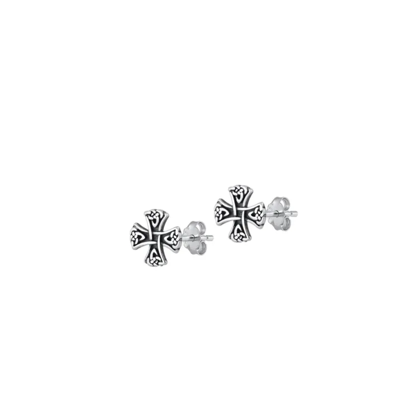Sterling Silver Celtic Cross Stud Earrings sold by Zulily