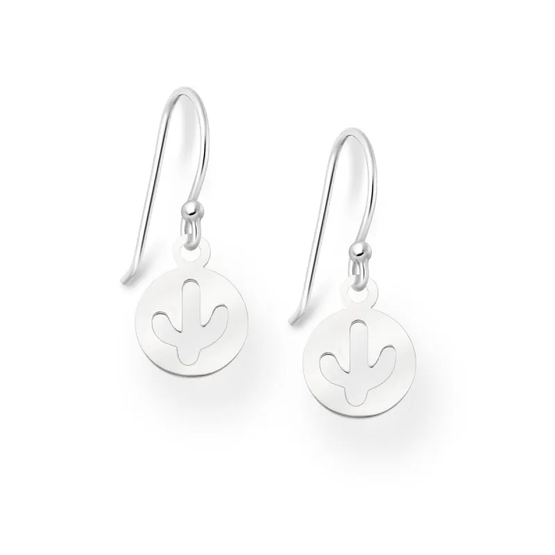 Sterling Silver Circular Cactus Drop Earrings sold by Zulily