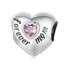 Pink Cubic Zirconia & Sterling Silver 'Forever Mom' Heart Charm sold by Zulily