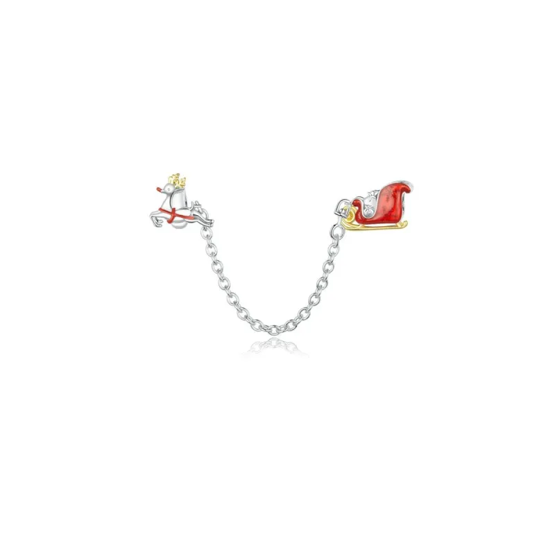 Sterling Silver & Cubic Zirconia Sled & Reindeer Bracelet Charm sold by Zulily