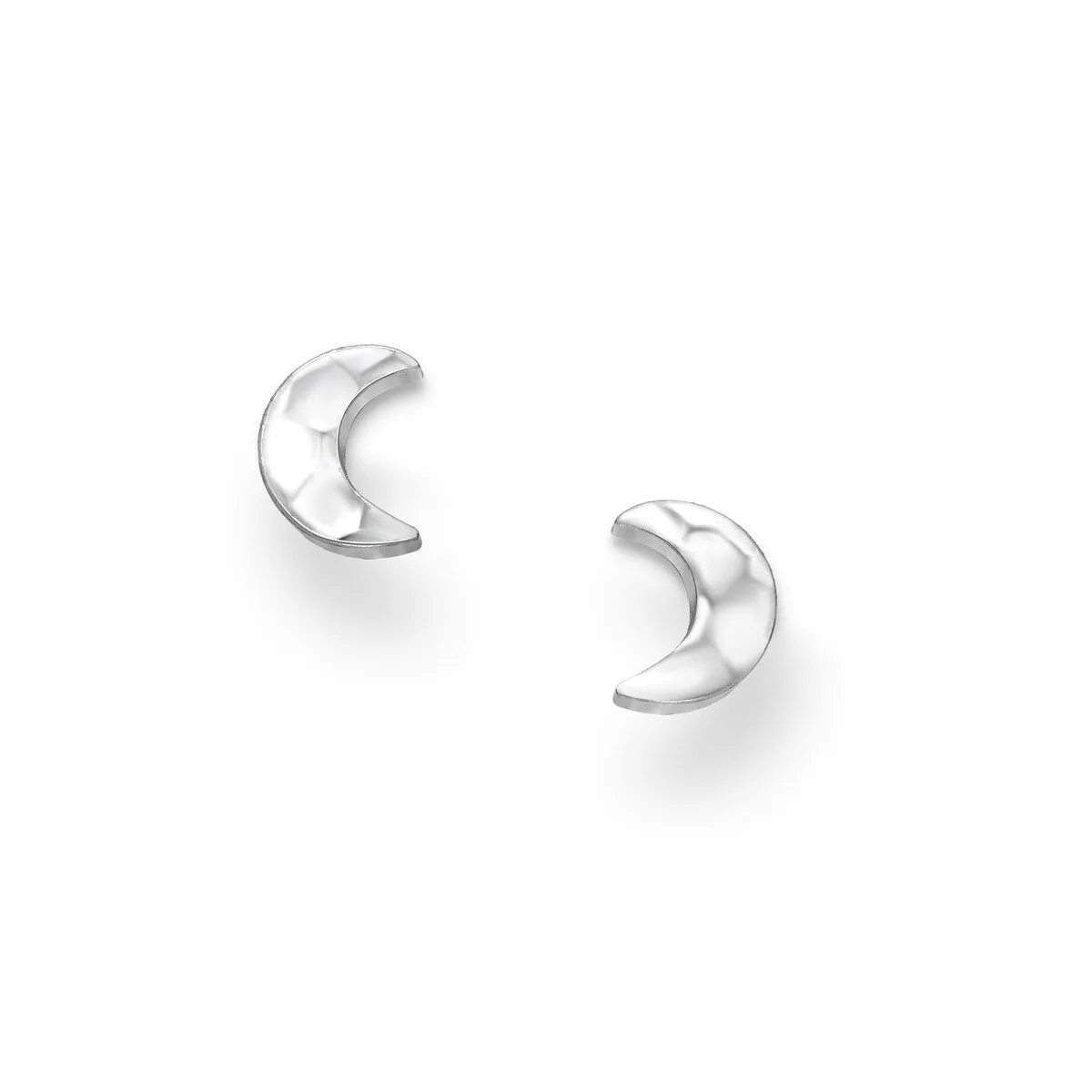 Sterling Silver Hammered Half Moon Stud Earrings sold by Zulily