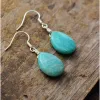 Silvertone Teardrop Amazonite Drop Earrings sold by Zulily