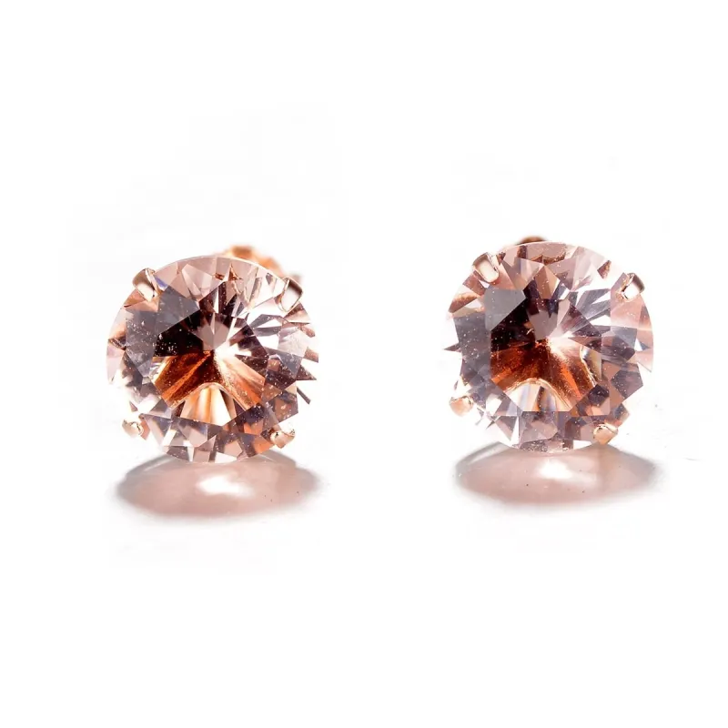 18K Rose Genuine Morganite Stud Earrings sold by Zulily