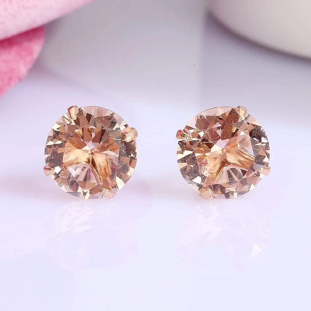18K Rose Genuine Morganite Stud Earrings sold by Zulily product image thumbnail 3