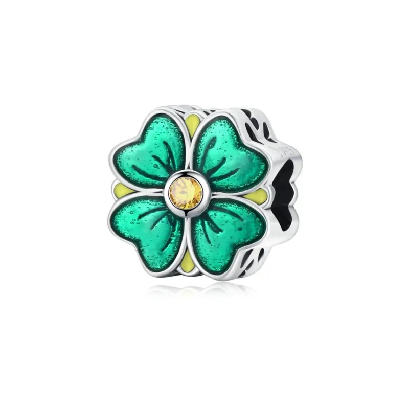 Yellow Cubic Zirconia & sterling Silver Lucky Clover Charm sold by Zulily