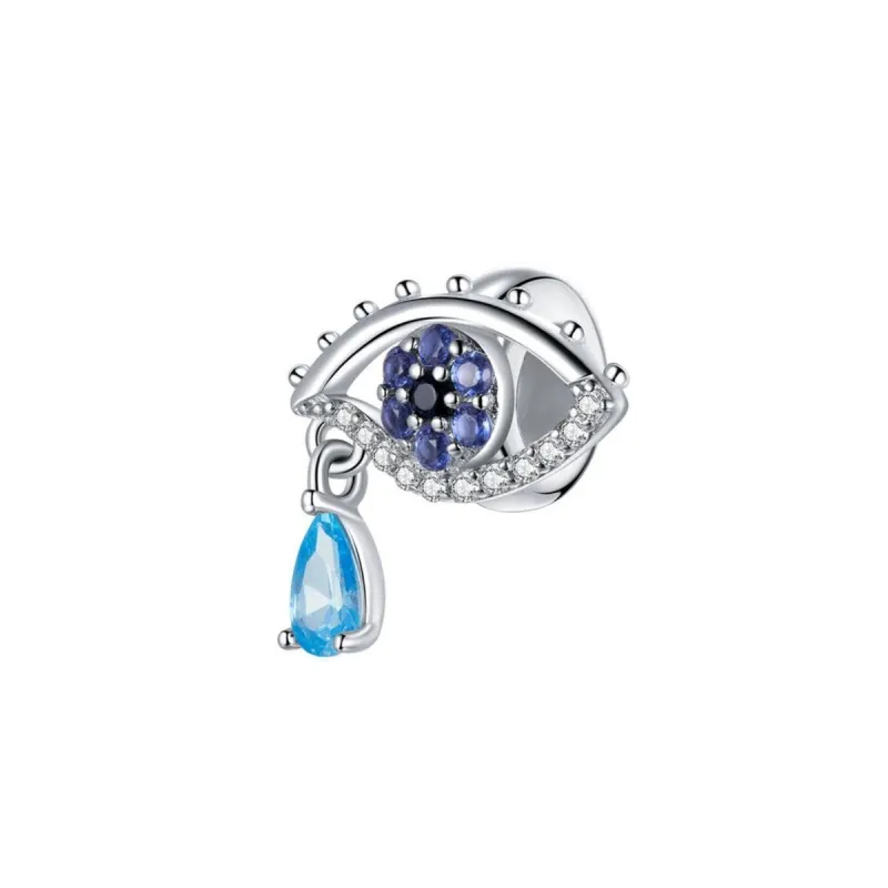 Blue Cubic Zirconia & Sterling Silver Eye Charm sold by Zulily
