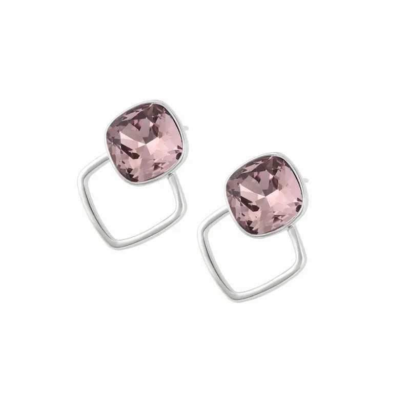 Silvertone Geometric Stud Earrings with Swarovski Crystals sold by Zulily
