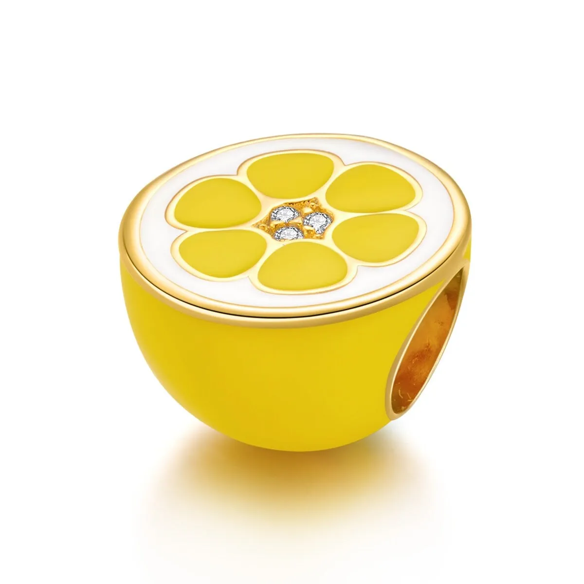 Yellow Cubic Zirconia & Sterling Silver Lemon Charm sold by Zulily