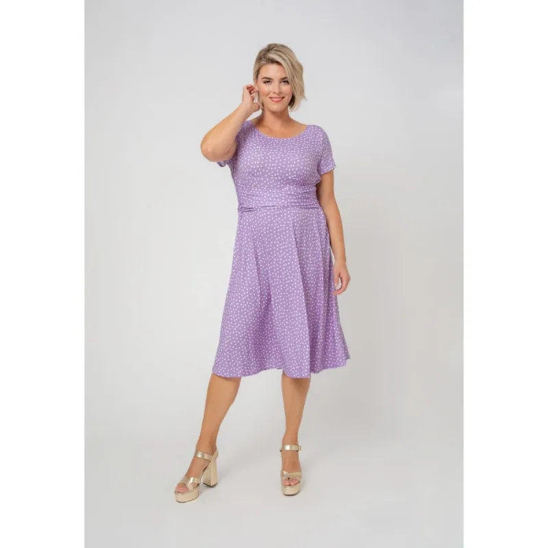 Leota Women's Brittany Print Fit & Flare Jersey Midi Dress Purple sold by Zulily