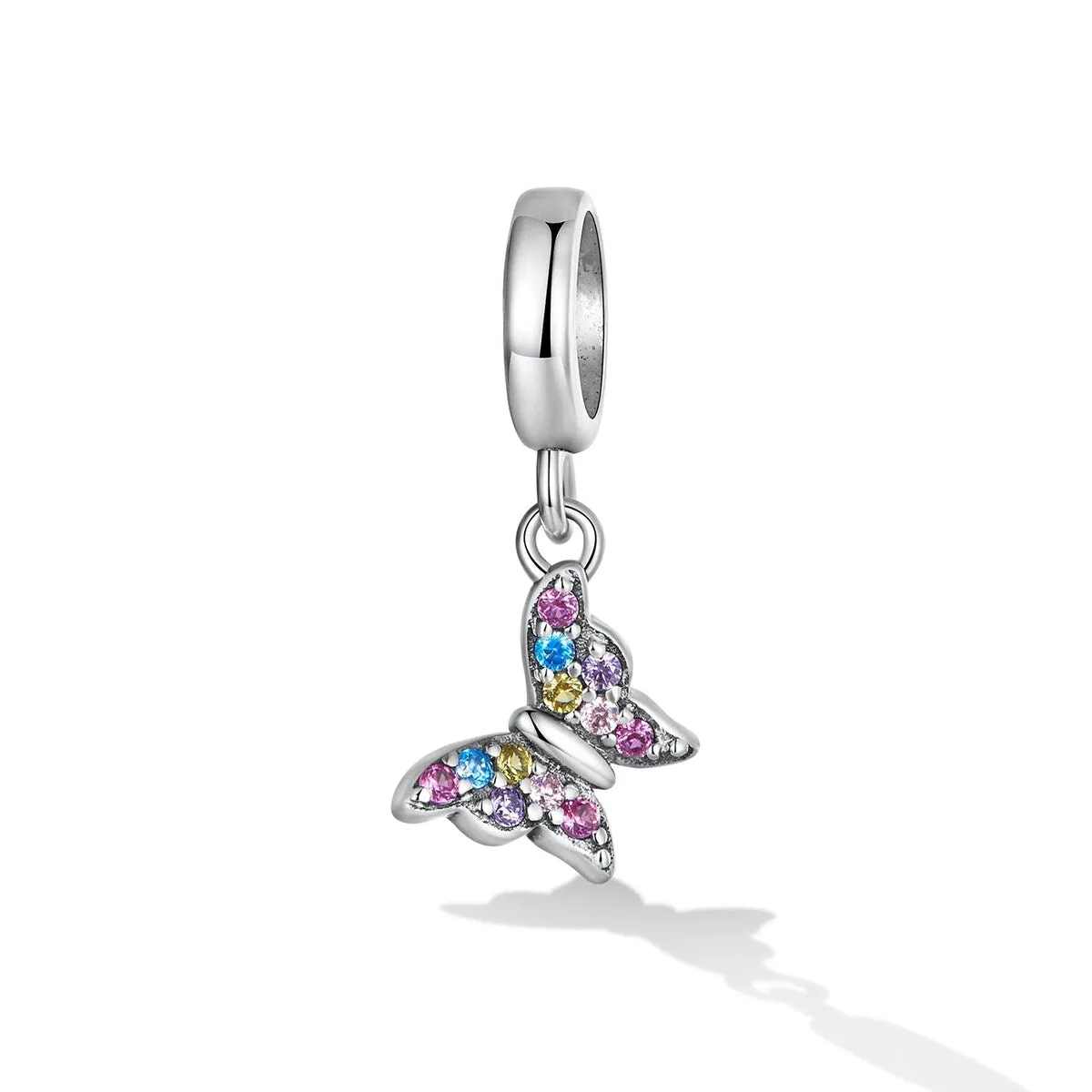 Pink & Purple Cubic Zirconia & Sterling Silver Butterfly Charm sold by Zulily