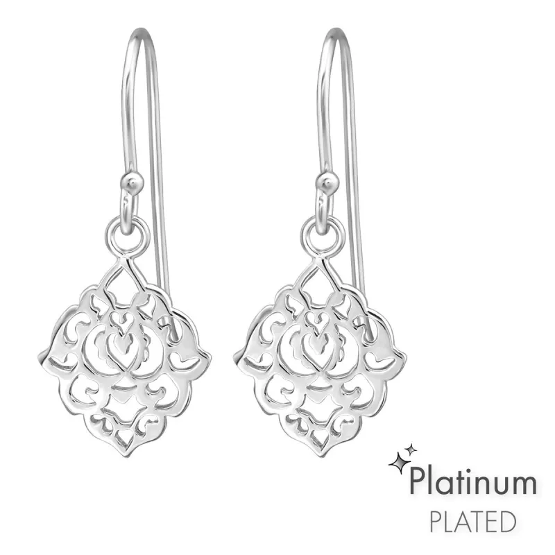 Platinum-Plated Filigree From Earrings sold by Zulily