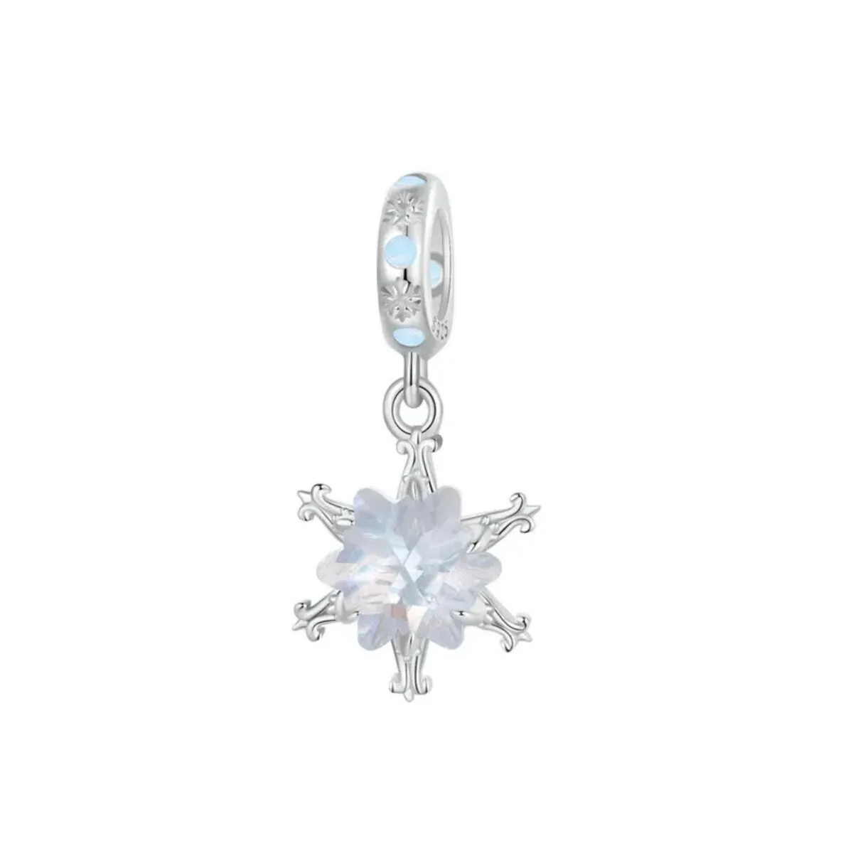 Sterling Silver & Clear CZ Snowflake Dangling Charm sold by Zulily