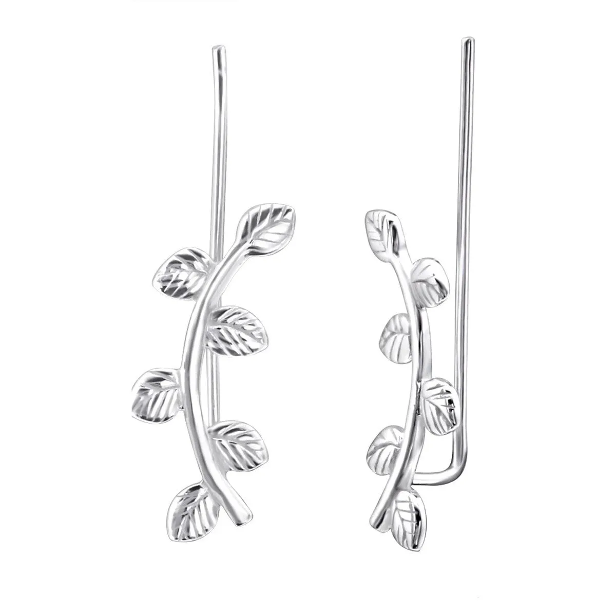 Sterling Silver Leaf Ear Climbers sold by Zulily
