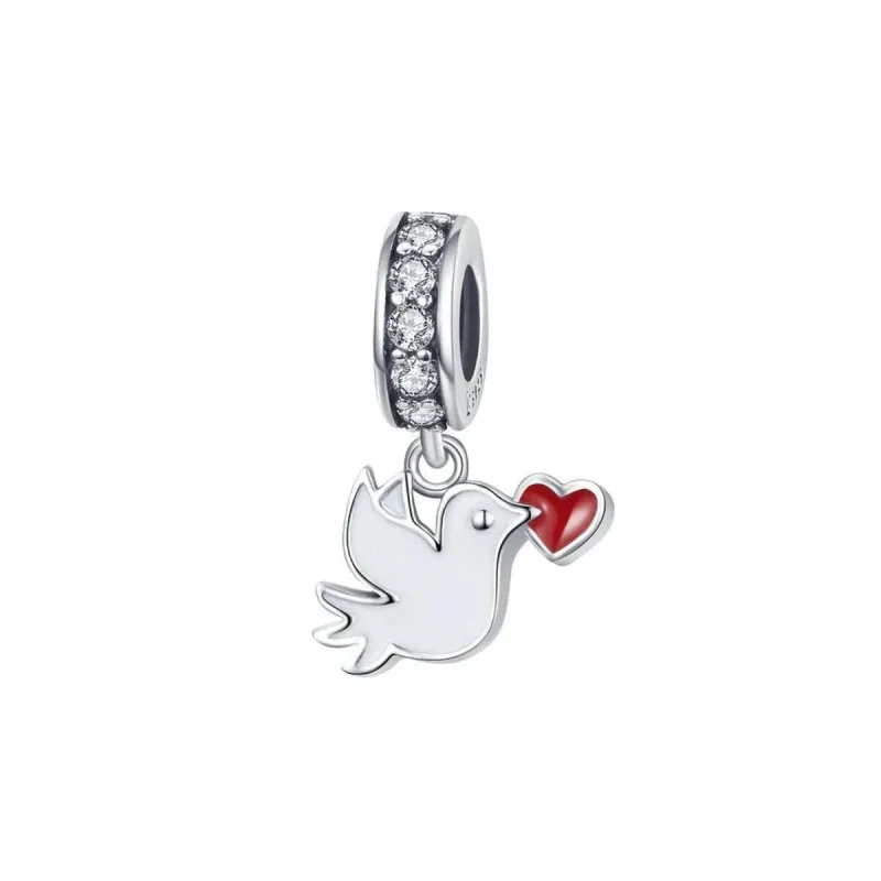 Cubic Zirconia & Sterling Silver Love Dove Charm sold by Zulily