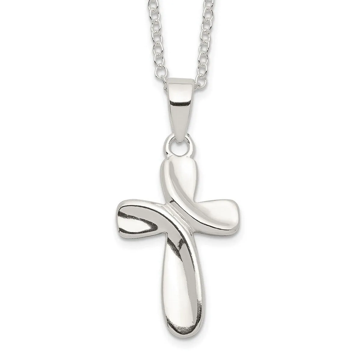 Curata 925 Sterling Silver 18" 12mmx24mm Small Concable Block Cross Necklace sold by Zulily