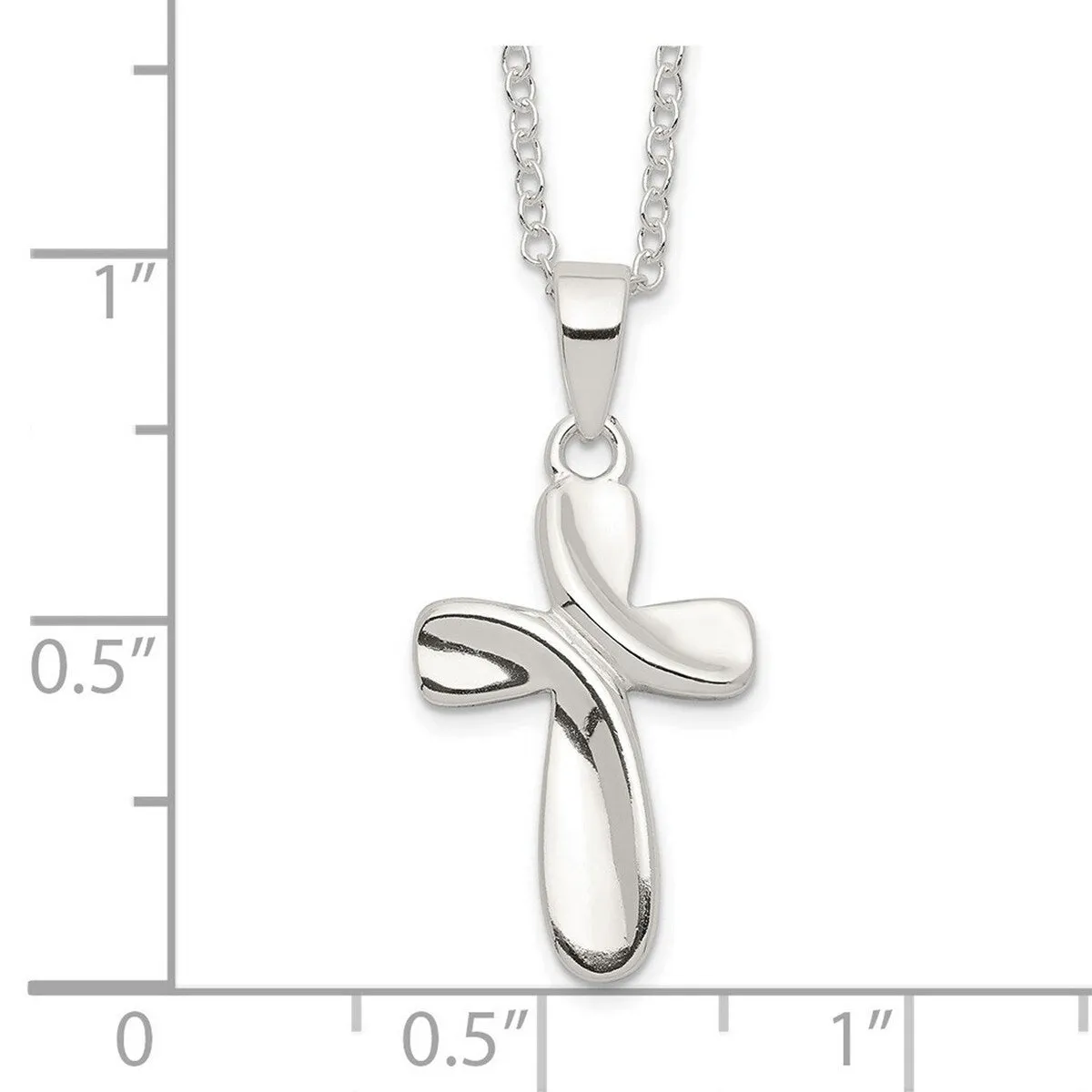 Curata 925 Sterling Silver 18" 12mmx24mm Small Concable Block Cross Necklace sold by Zulily product image thumbnail 2