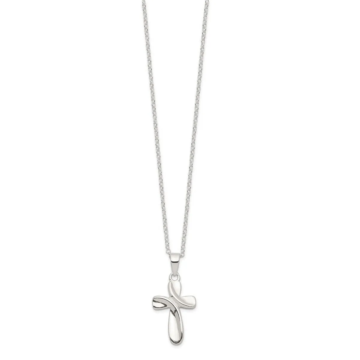 Curata 925 Sterling Silver 18" 12mmx24mm Small Concable Block Cross Necklace sold by Zulily product image thumbnail 3
