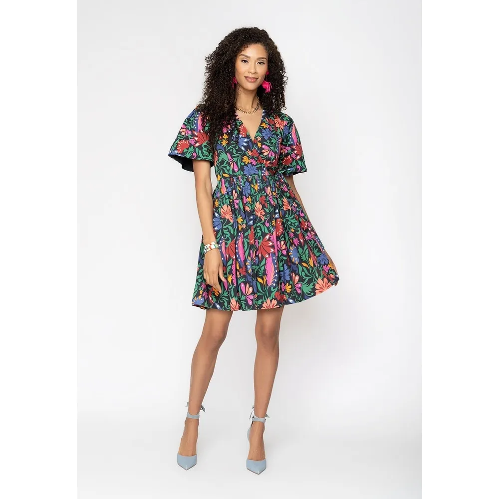 Leota Women's Alena Poplin Wrap Dress Black Size Xx-Large sold by Zulily