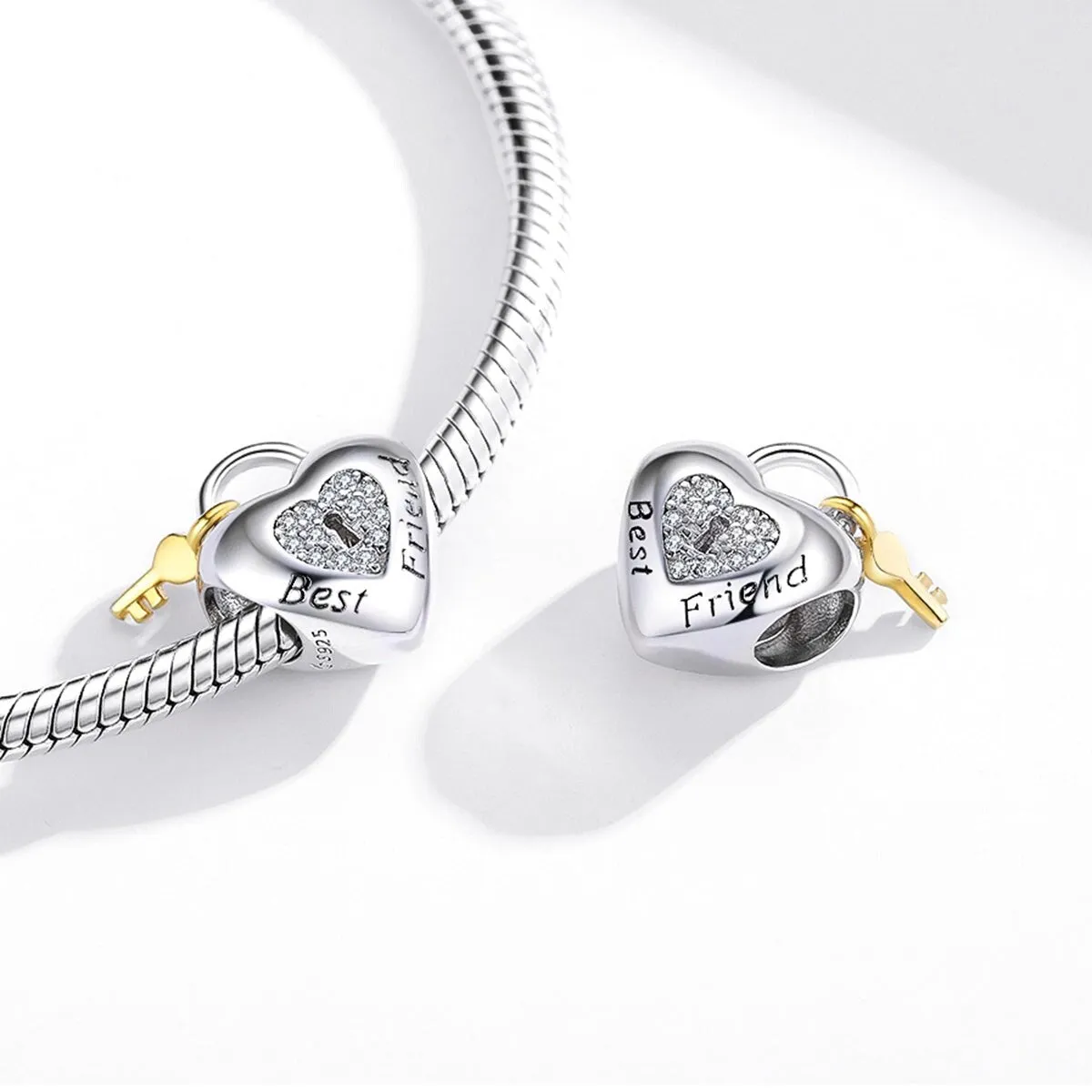 Cubic Zirconia & Sterling Silver Lock & Key Charm sold by Zulily product image thumbnail 3