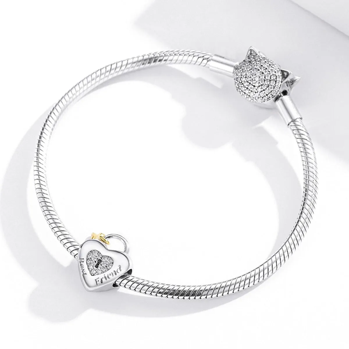 Cubic Zirconia & Sterling Silver Lock & Key Charm sold by Zulily product image thumbnail 2