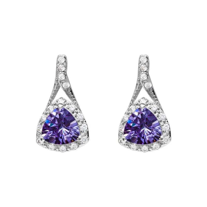 Sterling Silver & Lavender Cubic Zirconia Teardrop Earrings sold by Zulily