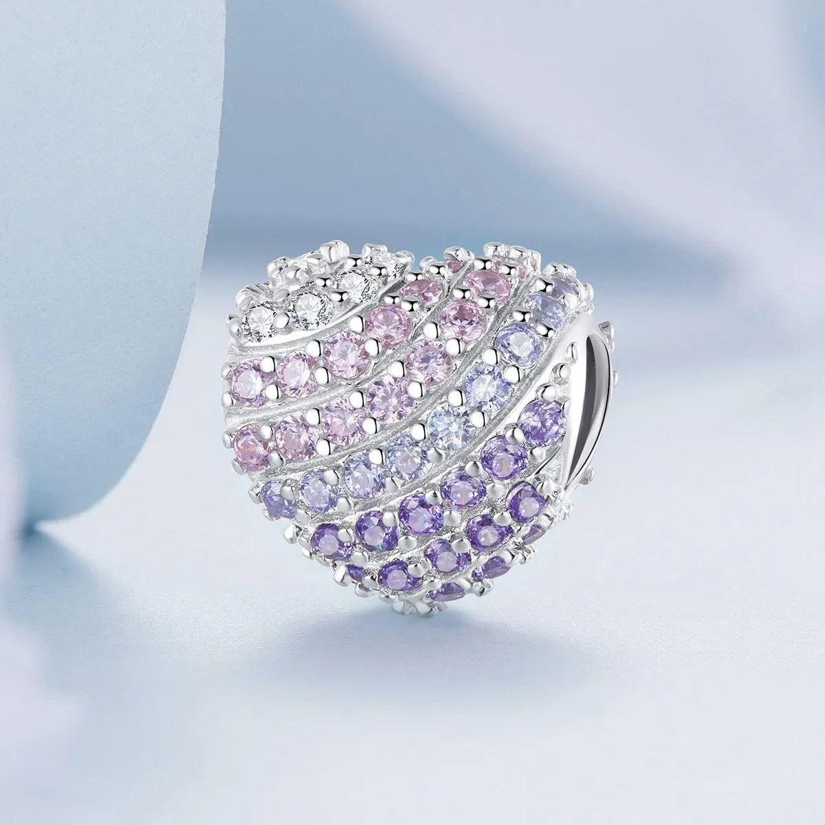 Pink Ombré Cubic Zirconia & Sterling Silver Heart Charm sold by Zulily product image thumbnail 2