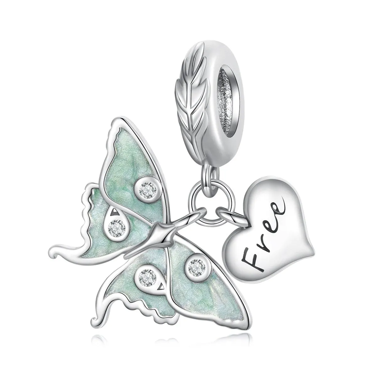 Cubic Zirconia & Sterling Silver Luna Moth Charm sold by Zulily