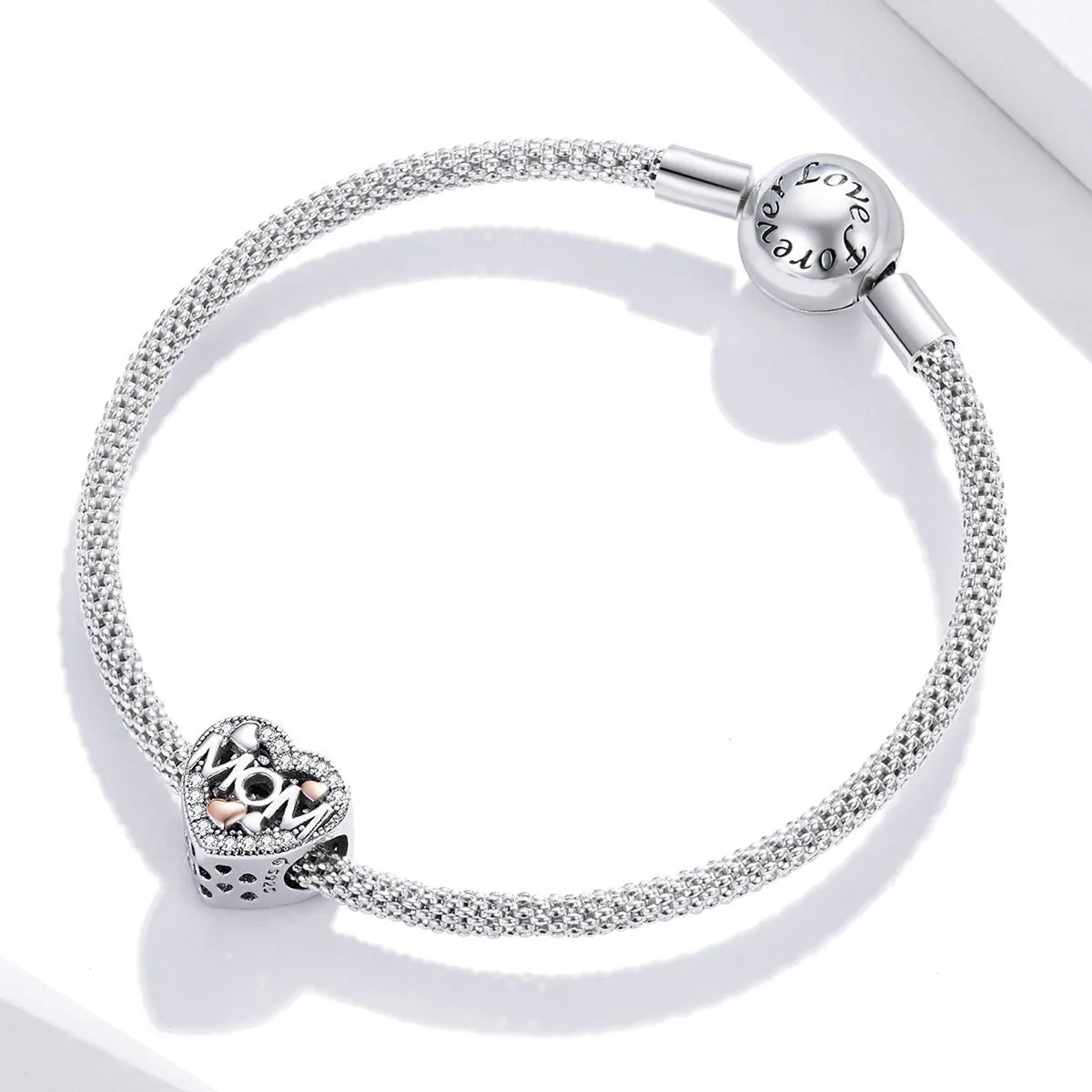 Rose Gold Cubic Zirconia & Sterling Silver "Mom" Charm sold by Zulily product image thumbnail 2