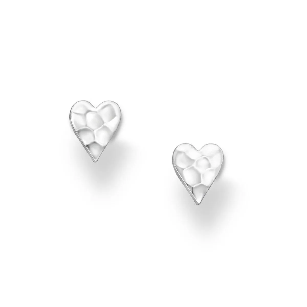 Sterling Silver Hammered Heart Stud Earrings sold by Zulily