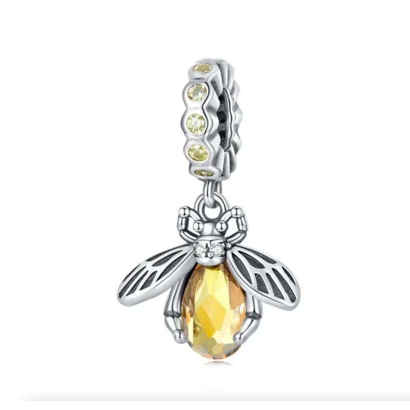 Yellow Cubic Zirconia & Sterling Silver Bee Charm sold by Zulily